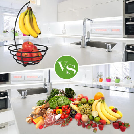 Corbeille à Fruits Sur Pied Rouge – Plateau De Service Élégant En Fer Pour Fruits, Légumes, Entrées – Organisateur De Table Chic