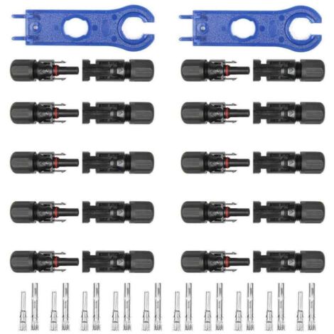 8 paires de connecteurs solaires, mâle/femelle étanches IP67, pour MC4 1000V 30A, connecteurs de câble pour panneaux solaires avec 2 clés (1/5)
