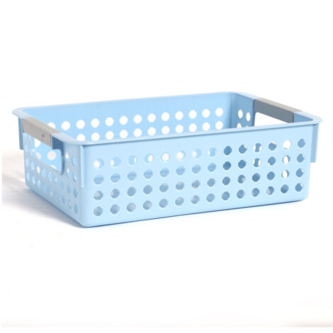 Plateaux de classe bleu ciel en forme de croix, corbeilles à papier pour la classe, paniers à livres de bibliothèque, tiroirs, bureau (1/5)