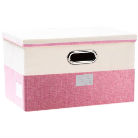 Boîte de rangement pliable en tissu avec couvercle, panier de rangement cubique avec couvercle pour la maison, la chambre, le placard ou le bureau. (1/5)