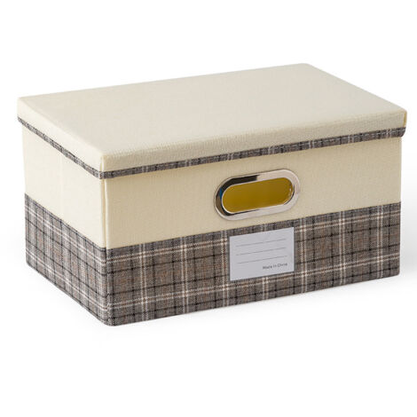 Boîte de rangement pliable avec couvercle, boîte de rangement pliable avec couvercle, pour la maison, la chambre ou le placard (1/5)