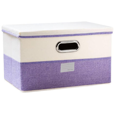 Bac de rangement pliable avec couvercle en tissu, boîte de rangement pliable, panier de rangement cube avec couvercle pour la maison, la chambre et le placard (1/5)
