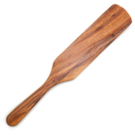 Spatule à long manche en bois d'acacia, ensemble de cinq pièces en teck pour la cuisine : spatule à sauce, spatule à salade, spatule en bois. (1/5)