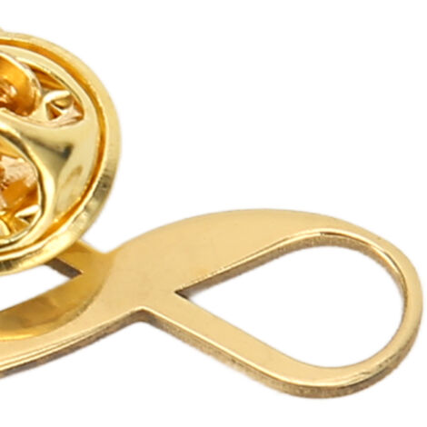 Broche Décorative Vintage Rose En Métal Doré - Années 50 à 70 - Occasion En Bon état