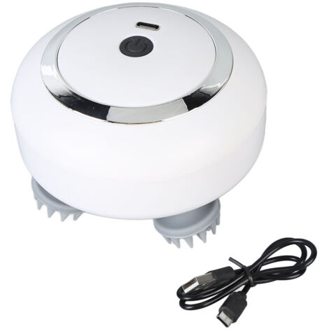 Masseur de cuir chevelu rechargeable 3 vitesses, masseur électronique multifonctionnel blanc (1/5)