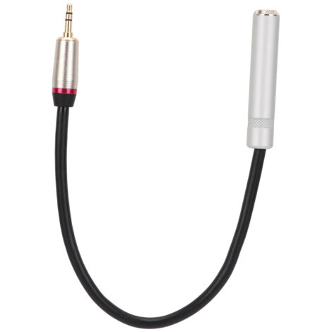 Câble adaptateur audio professionnel 3,5 mm mâle vers 6,5 mm femelle avec fiche plaquée or, 30 cm (1/5)