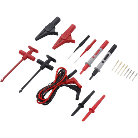 AUTOOL Kit De Cordons De Test Multimètre 68PCS - Sondes, Pinces Crocodiles Et Adaptateurs Bananes 4mm