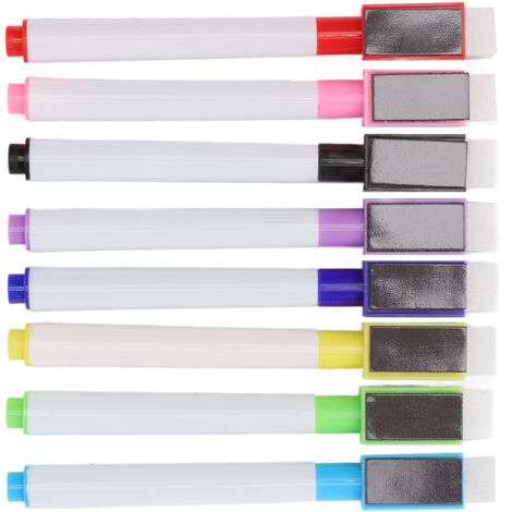 10 Marqueurs Magnétiques Pour Tableau Blanc - Avec Gomme Intégrée - Couleurs Vives, Effaçables à Sec - Pour Maison, école, Bureau
