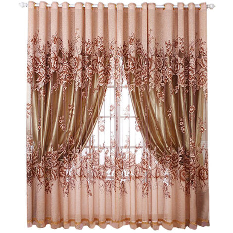 Rideau de porte occultant en polyester pour chambre et salon (marron) - Rideau de porte occultant en polyester pour chambre et salon (marron) (1/5)