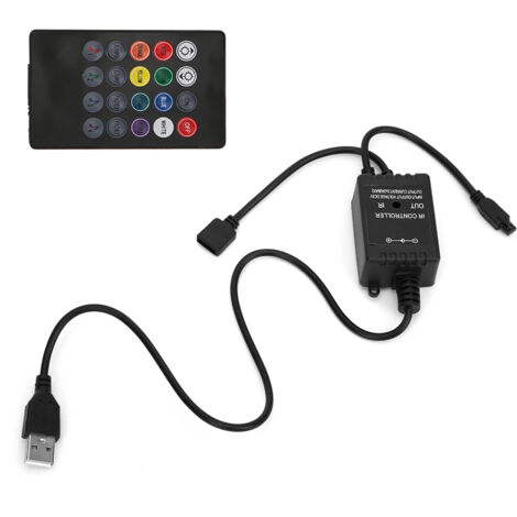 Contrôleur musical 5V 20 touches avec télécommande USB et contrôleur RGB pour bande LED 5050/3528 (1/5)