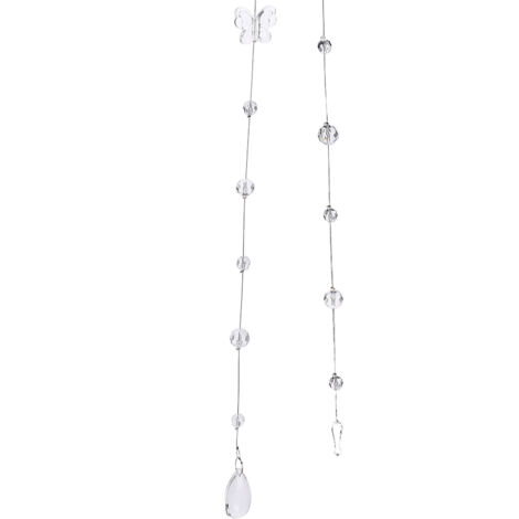 Rideau de séparation d'entrée de salon avec pendentif goutte d'eau violet et perles de cristal violettes mélangées, d'une longueur de 1 mètre et plus. (1/5)