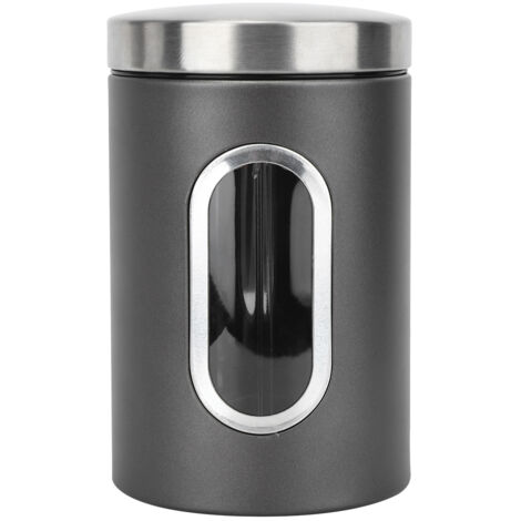 Bocal de conservation hermétique en acier inoxydable de 1,5 L pour fruits secs, café et thé, idéal pour un usage domestique. (1/5)
