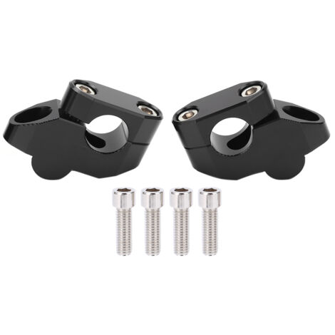 Rehausseurs de guidon 7/8 po en alliage d'aluminium usiné CNC, accessoire de modification universel pour moto, noir (1/5)