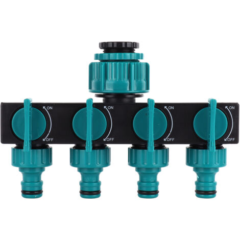 Répartiteur de tuyau d'arrosage à 4 voies, distributeur de raccords pour robinet d'eau, outil d'irrigation agricole et de jardin (1/5)