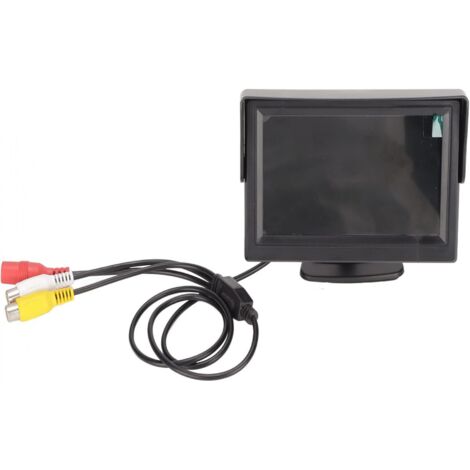 Moniteur de Voiture, Moniteur de caméra de recul à écran LCD 480x272 Noir V1/V2 entrée 16:9 avec Pare-Soleil pour Voiture