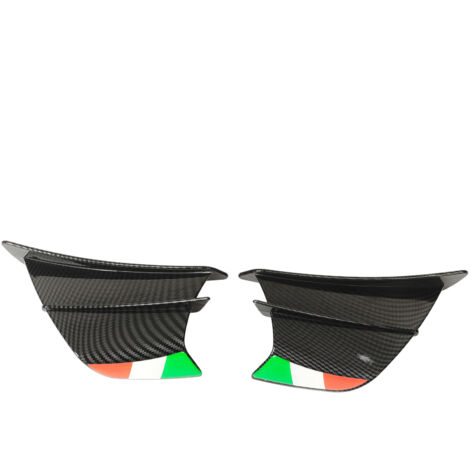 Ailerons latéraux de moto (2 pièces) compatibles avec NINJA 400, 250, Z900 et Z1000, style fibre de carbone brillante (1/5)