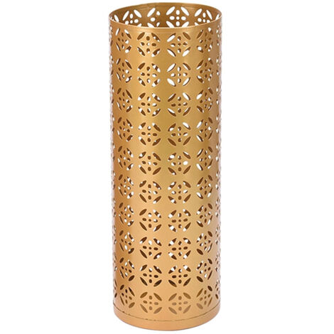 Porte-parapluies d'entrée, support à parapluies, porte-parapluies rond en métal ajouré, organisateur de parapluies autoportant pour la maison, l'hôtel ou le bureau. (1/5)