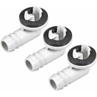 Raccord coudé pour tuyau d'évacuation de climatisation - 15 mm - Pièces pour climatiseurs split et climatiseurs de fenêtre - Lot de 3