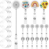 60 porte-badges rétractables à monter soi-même et feuilles acryliques transparentes vierges avec pinces crocodiles - Idée cadeau pour infirmières, enseignants, enfants et étudiants