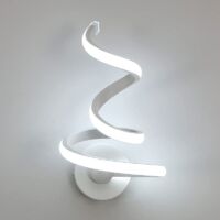 Applique murale d'intérieur, 24W 1900LM, applique murale LED créative, minimaliste et moderne, applique murale LED en spirale, applique murale LED en aluminium blanc, convient aux chambres, salons, ca