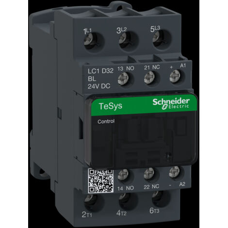 Contattore di potenza TeSys D AC3 32A 3P 1NO 1NC bobina 24VDC basso consumo