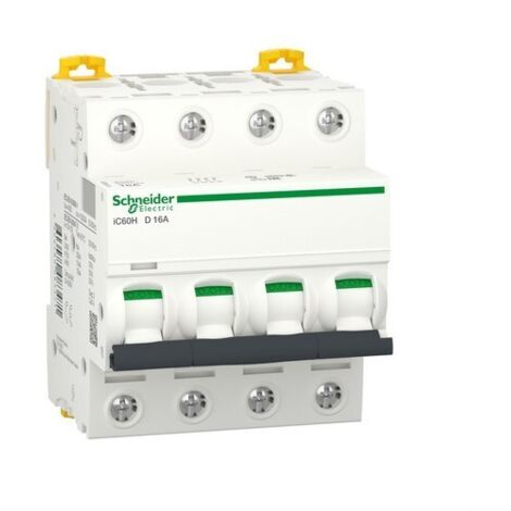 Interruttore Magnetotermico Schneider 4P 16A 10KA D 4M iC60H A9F85416