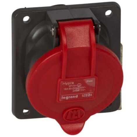 Legrand 052224 - Base da pannello Hypra - IP44 - 16A - 380/415v - 3P+N+T - Plastica