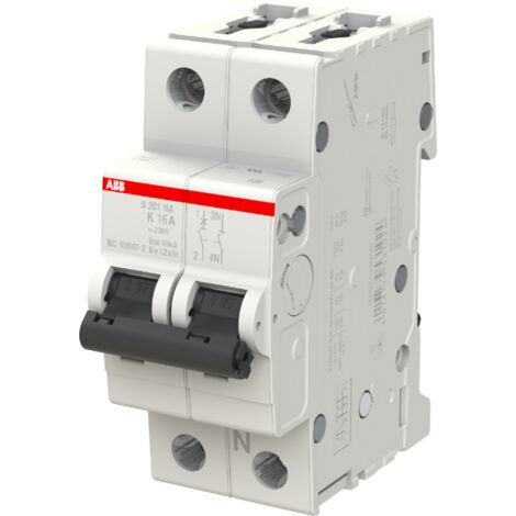 Interruttore S200 1P+N (Neutro a destra) K 16 6kA - ABB2CDS251103R0467