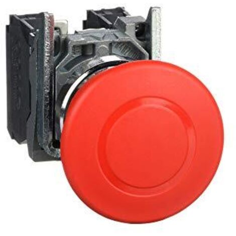 Schneider Electric XB4BT845 Pulsante a fungo Anello frontale in metallo, con interruttore di emergenza, rotondo, azzera (1/4)
