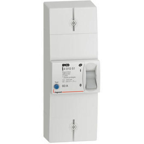 Legrand 401051 Disjoncteur de branchement 2P 60A 500mA - Non réglable