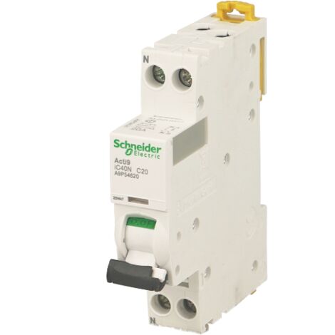 Interruttore magnetotermico iC40N 1P+N C 16A 6000A - A9P54616