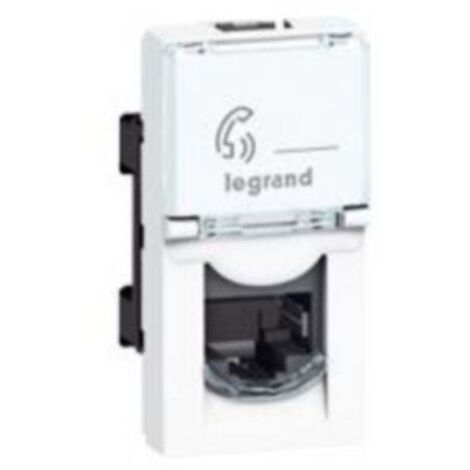 Prise RJ45 catégorie6 FTP Mosaic 1 module - blanc - LEGRAND