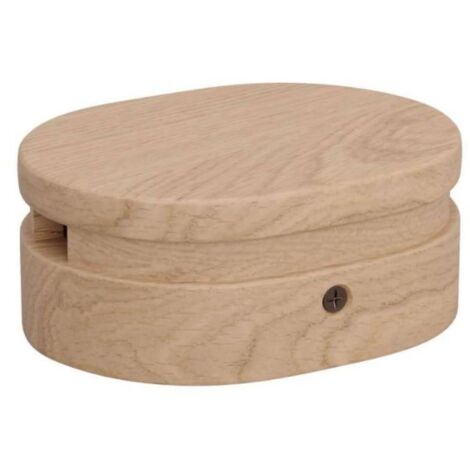 Rosone ovale in legno con 2 fori laterali per cavo per catenaria e sistema Filé. Made in Italy