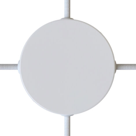 Creative-cables italia kit rosone cilindrico in metallo diametro 12 cm 4 fori laterali bianco krm12sf4lvb