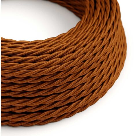 Creative-Cables, Cavo elettrico rivestito in tessuto, Sezione 3 x 0,75 mm², 50 m, Whiskey TM22, Trecciato effetto seta