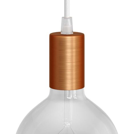 Creative-cables italia kit portalampada e27 cilindrico in metallo rame kbm4011ras