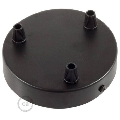 Creative-cables italia kit rosone cilinrico in metallo diametro 12 cm 3 fori nero krm573fvn
