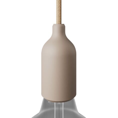 creative cables - Kit portalampada E27 in Silicone con serracavo Nascosto - Desert Brown