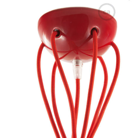 creative cables - Kit rosone in Ceramica a 7 Fori - Rosso