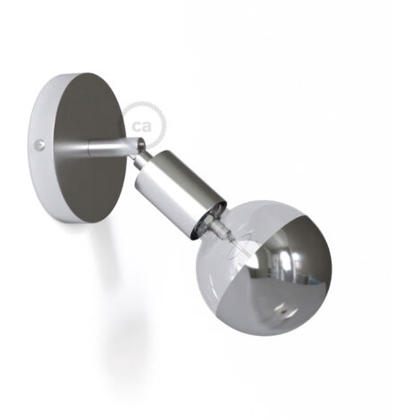 Fermaluce Metallo 90°, punto luce orientabile da parete o soffitto Senza lampadina - Cromo - Matter ON/OFF (1/4)