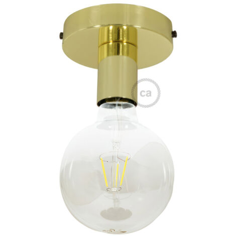 Fermaluce Metal, il punto luce in metallo a parete o soffitto  Senza lampadina - Ottone - Matter ON/OFF (1/3)