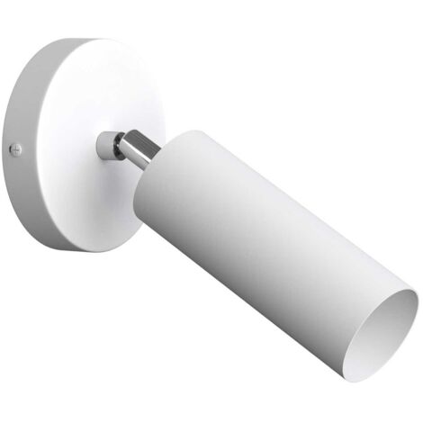 Fermaluce Metal faretto orientabile in metallo con paralume Tub-E14, lampada a muro Senza lampadina - Bianco - Matter ON/OFF (1/3)