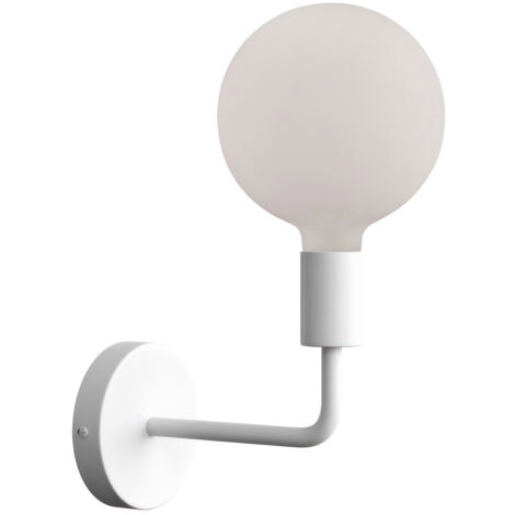 Fermaluce Metal, lampada a muro in metallo con estensione curva  Senza lampadina - Bianco - Matter ON/OFF (1/3)