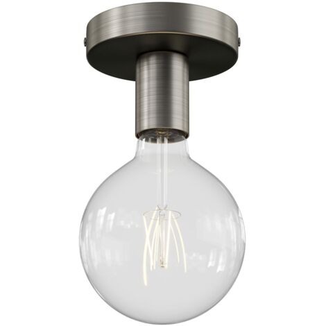 Fermaluce Metal, il punto luce in metallo a parete o soffitto Senza lampadina - Titanio satinato - Matter ON/OFF (1/4)