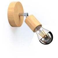 Fermaluce Wood 90°, punto luce a parete o soffitto in legno naturale
