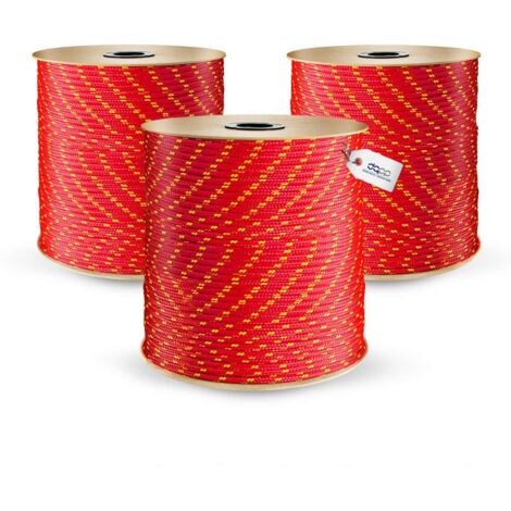 DQ-PP Corde Polypropylène Tressée 20mm 20m Rouge (1/5)