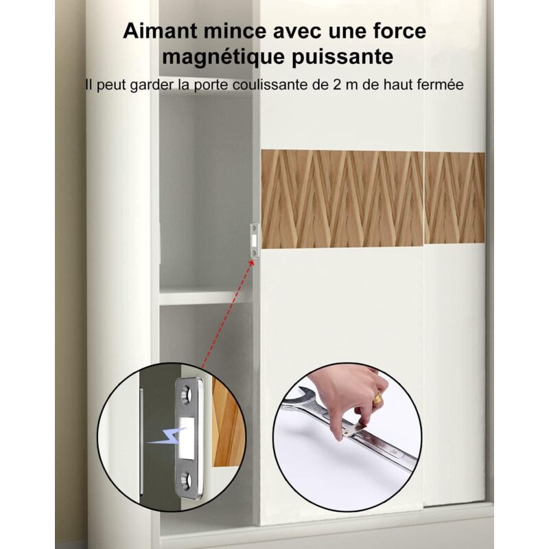 Lot De 5 Paires Loquets Magnétiques Avec Aimants Néodyme - Pour Meuble, Acier Inoxydable