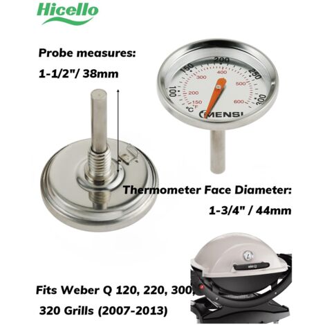 Weber Grill Replacement Thermometer - 1-13/16" Dial For Spirit, Genesis, Q & Charcoal Grills