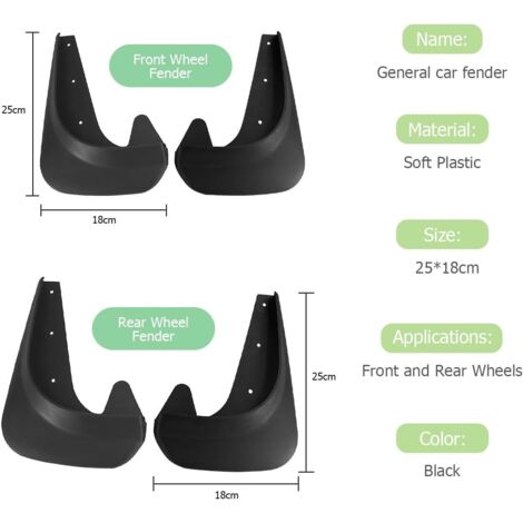 CGEAMDY 2 Pièces Bavettes Garde-Boue Anti-éclaboussures, Garde-Boue De Voiture, Garde-Boue CGEAMDY 2 Pièces Bavettes Garde-Boue Anti-éclaboussures, Garde-Boue De Voiture, Garde-Boue