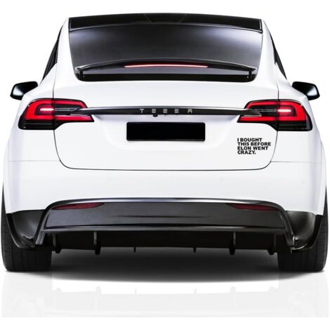 Autocollant Voiture "I BOUGHT IT BEFORE ELON WENT CRAZY" 12x5cm - Tuning Humoristique Elon Musk Tesla - Qualité Supérieure Fabriqué En Allemagne
